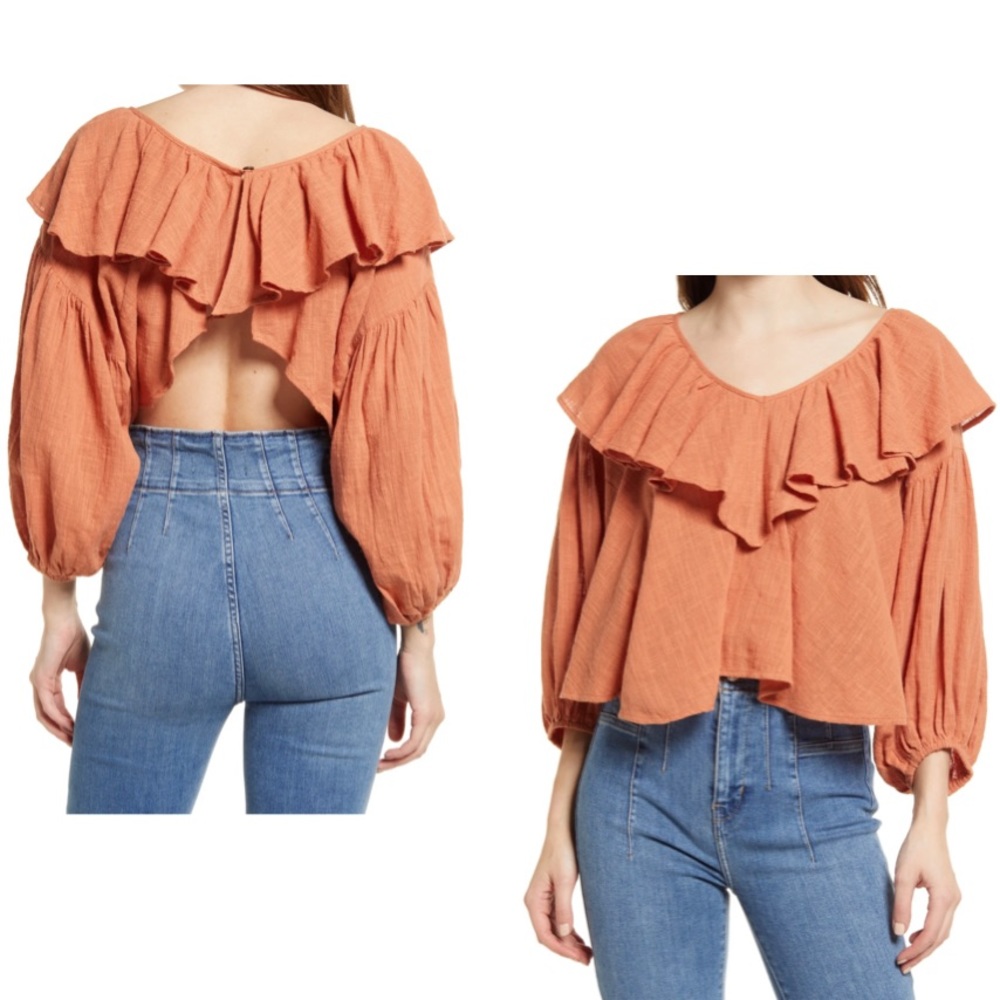 FREE PEOPLE Zuri Ruffle BLOUSE TRENDY